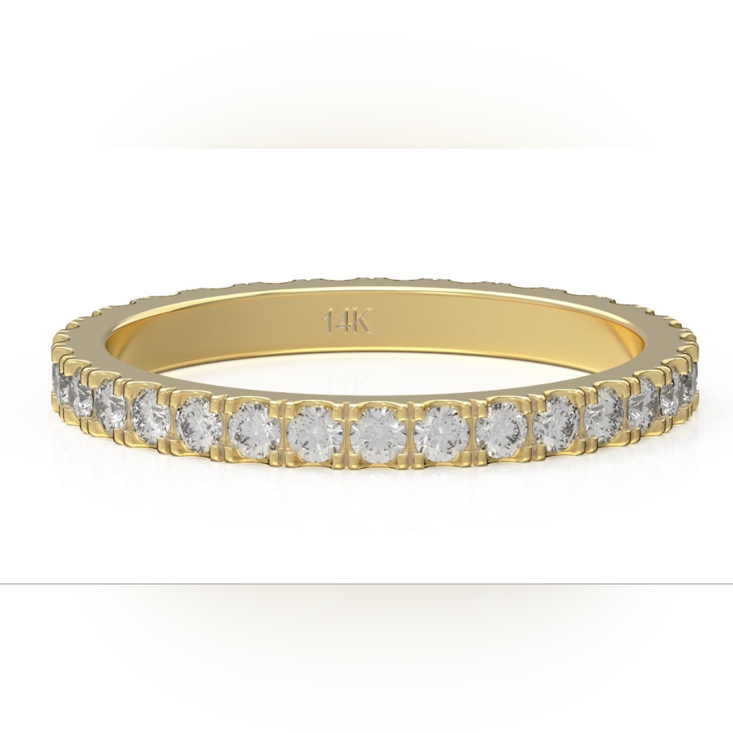 Eternity Ring In 14k Yellow Gold With Diamon Size 4-6 1350$